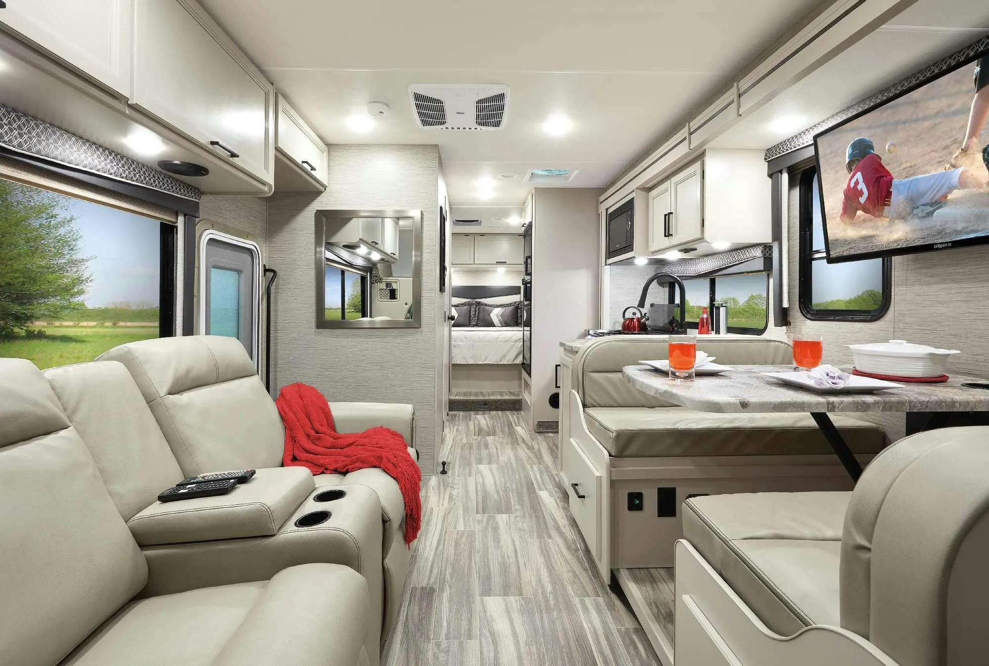 2022 Thor Four Winds Class C RV 28Z Front to Back - Home Collection™ Estate Grey Ivory Coast Cabinetry