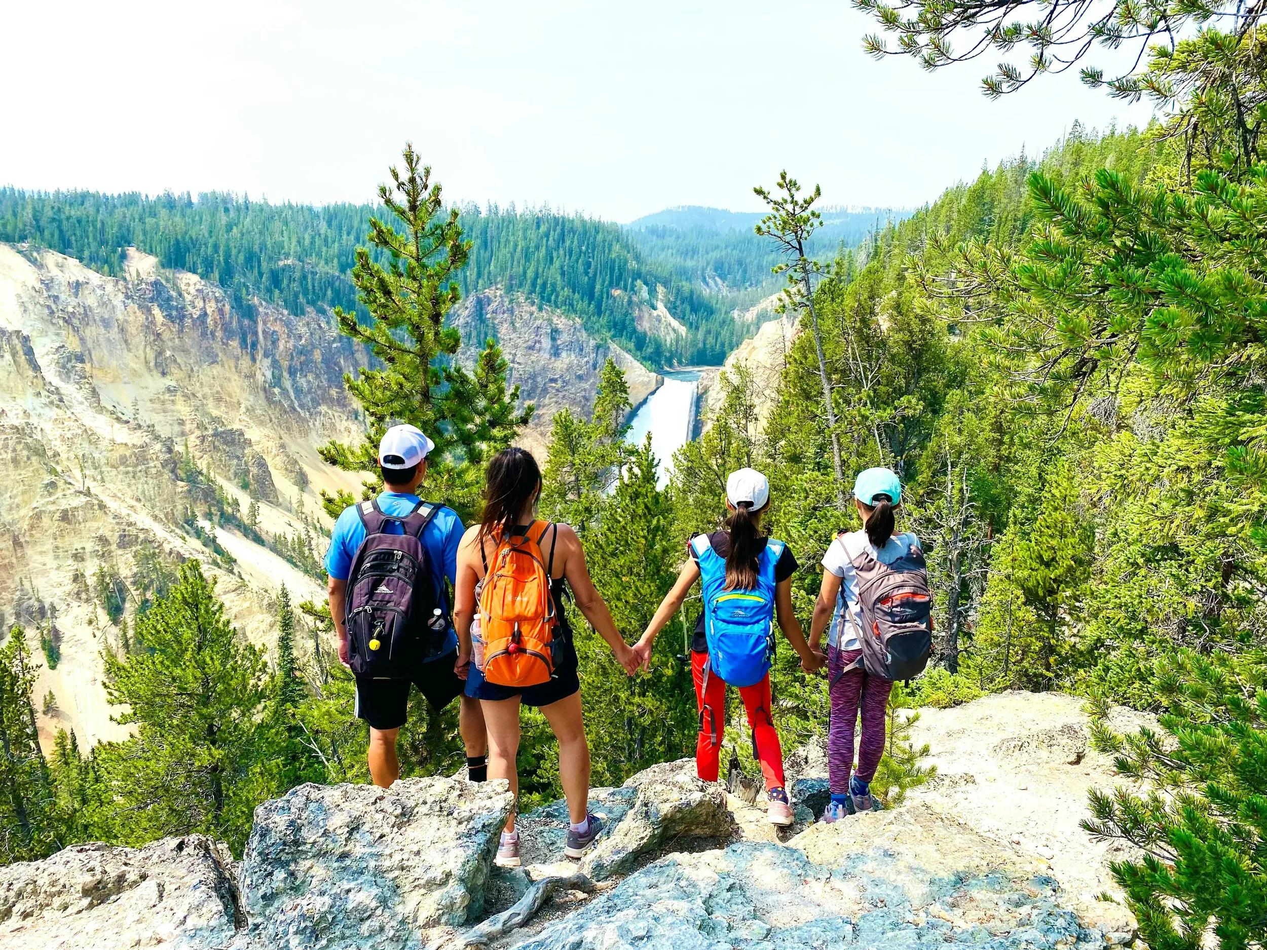 Blog RV Asian Family in front of overlook at National Park