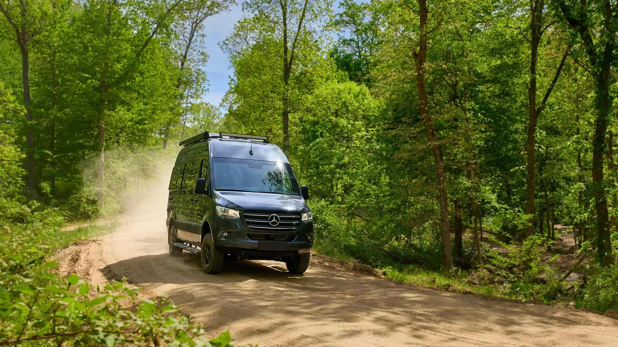 2022 Thor Tranquility Class B RV Sprinter Van Tenorite Grey Full Body Paint Exterior Lifestyle