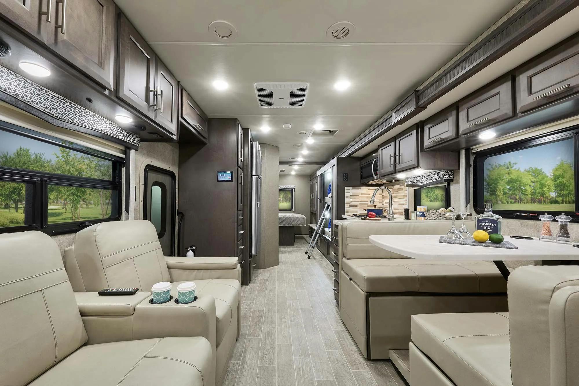 2022 Omni Class C RV RS36 Front to Back - Black Diamond Regatta Cabinetry